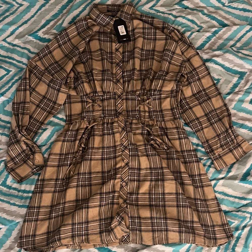 Getting Plaid Mini Dress